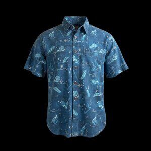 High Seas Trading Co Music Print Button Shirt | Men’s Large | USA Made